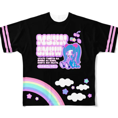 まさかのさむかわちゃん　闇カラー All-Over Print T-Shirt