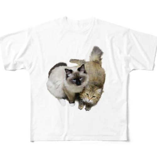 猫ちゃん フルグラフィックTシャツ