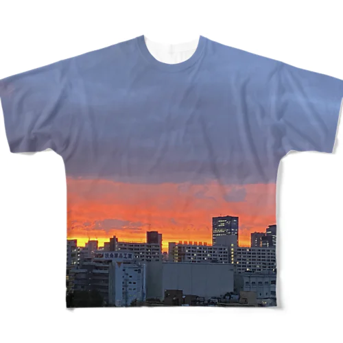 茜色の夕焼け All-Over Print T-Shirt