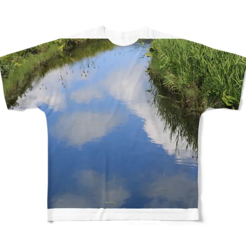 ブルースカイin the lake フルグラフィックTシャツ