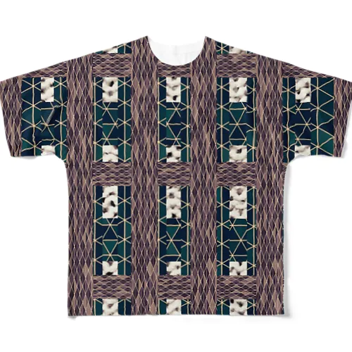 チェック柄 All-Over Print T-Shirt