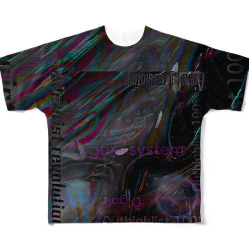 テキスト2021 暗号　ブラック 풀그래픽 티셔츠