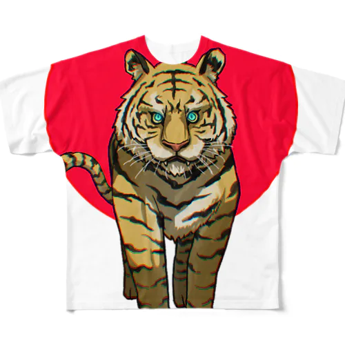 虎のあやかし-日の丸- フルグラフィックTシャツ