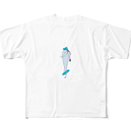 ビンゾーinスケボーstyle フルグラフィックTシャツ