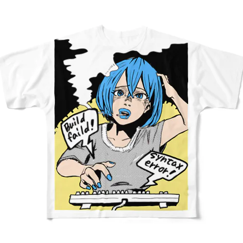 coder girl フルグラフィックTシャツ