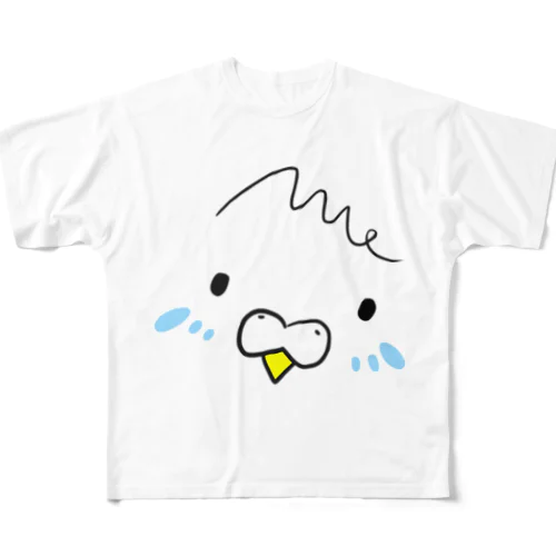 顔だけBigインコB All-Over Print T-Shirt