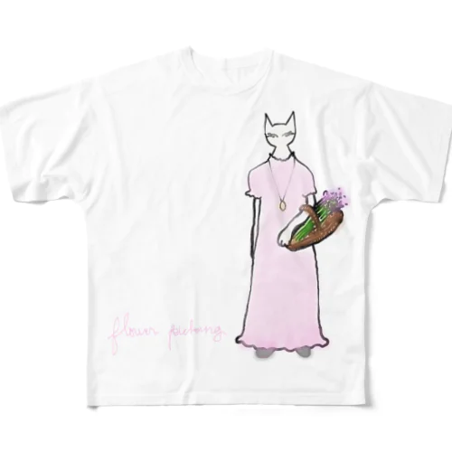 花摘み フルグラフィックTシャツ