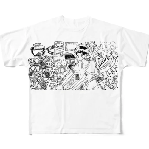 夢中少年 フルグラフィックTシャツ