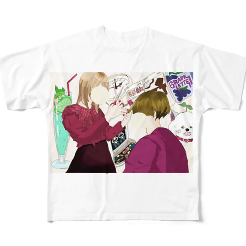 おやつタイムの散髪 All-Over Print T-Shirt