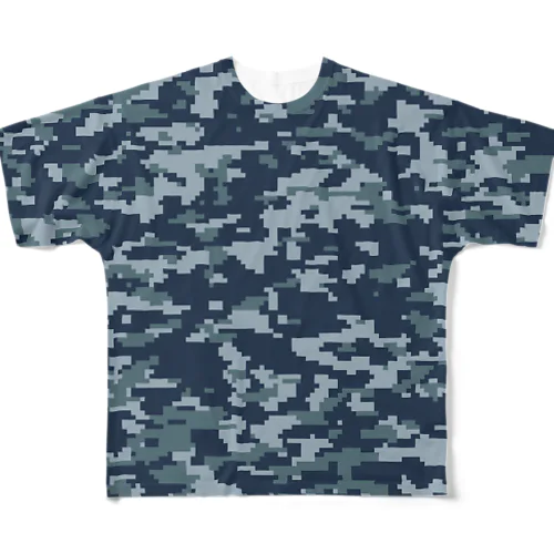 海軍NWU風デジタル迷彩 フルグラフィックTシャツ