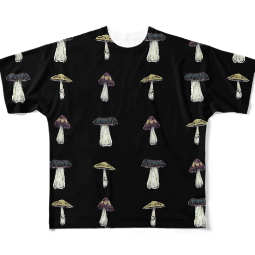 mushrooms. フルグラフィックTシャツ