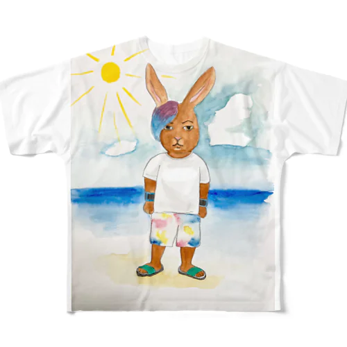 海うさぎ🐇 フルグラフィックTシャツ