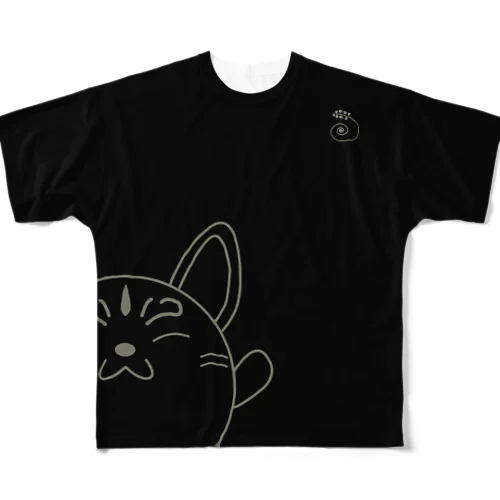 玉狐フルグラT＊黒 All-Over Print T-Shirt