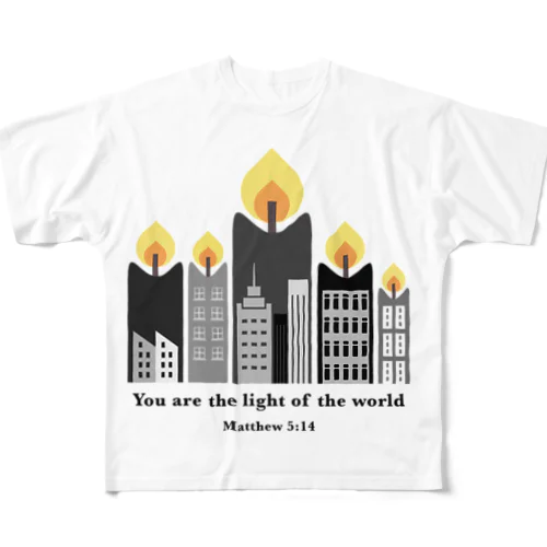 "You are the light of the world"  フルグラフィックTシャツ