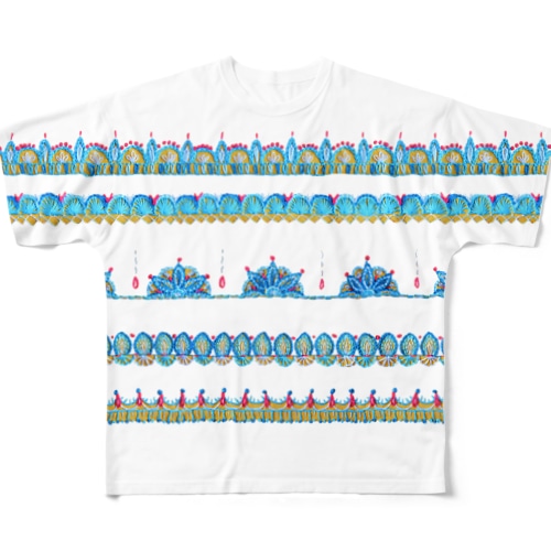 ナマステ刺繍 ✺ ホワイト All-Over Print T-Shirt