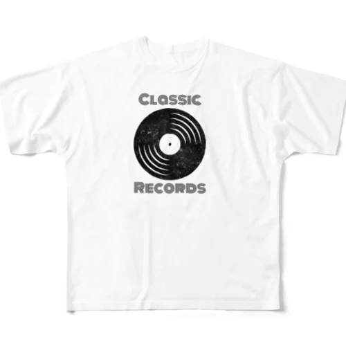 クラシックレコードTシャツ フルグラフィックTシャツ