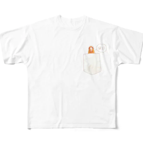 ウロコインコポケット フルグラフィックTシャツ