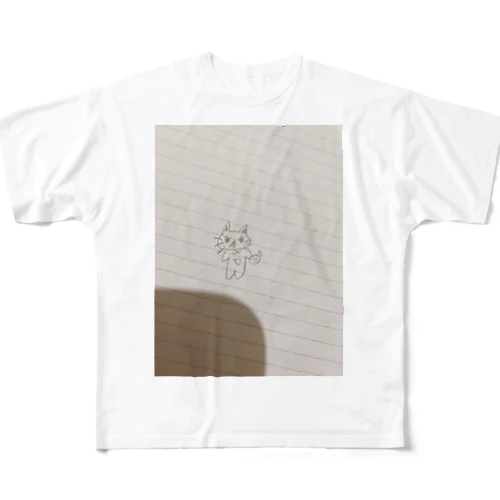 娯楽に生きる猫 All-Over Print T-Shirt