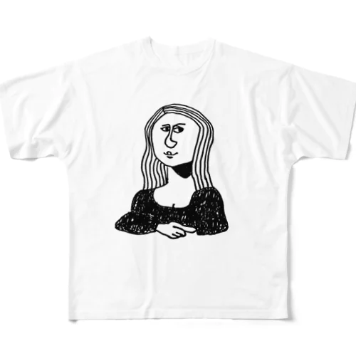 モナリザ大 All-Over Print T-Shirt