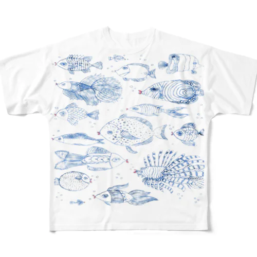 おさかなすいすい All-Over Print T-Shirt