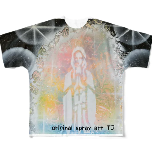 【NO.1 Healing  Of Mother 〜original spray art〜】 フルグラフィックTシャツ