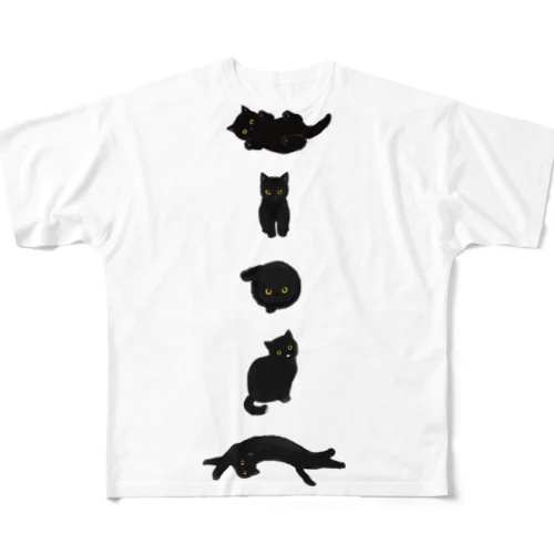 黒にゃん。 All-Over Print T-Shirt