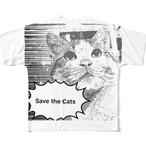 save the cats フルグラフィックTシャツ