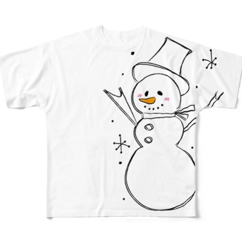 雪だるまん白 All-Over Print T-Shirt