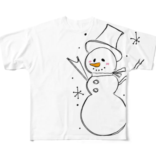 雪だるまん白 All-Over Print T-Shirt