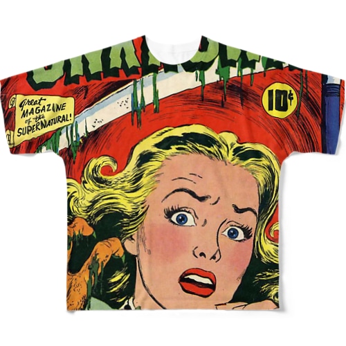 昔のアメコミの表紙（ホラー） All-Over Print T-Shirt