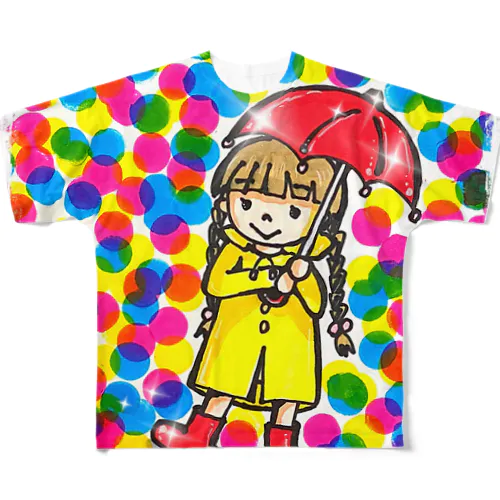 カラフル雨の日 All-Over Print T-Shirt