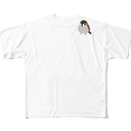 ノルスズメ（胸と肩で柄違い） All-Over Print T-Shirt