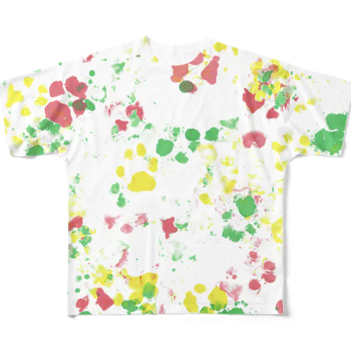 保護犬足跡柄グッズ（にぎやか柄） All-Over Print T-Shirt