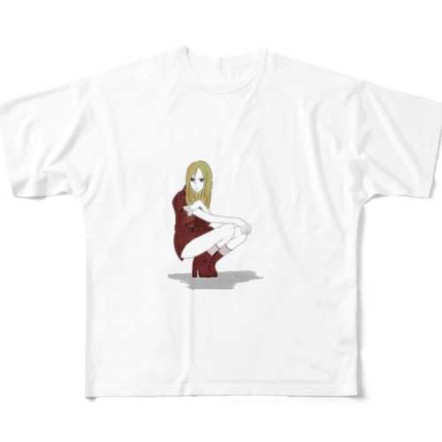 金髪の女の子 All-Over Print T-Shirt