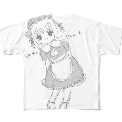 てんしの洋服(♡纏)ほちゃねこ フルグラフィックTシャツ