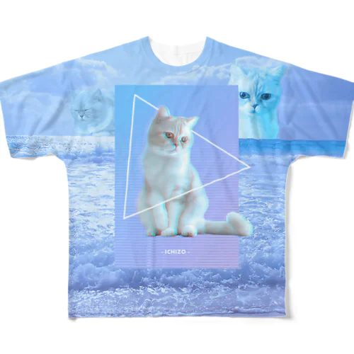 あらゆる猫を愛せ(文字なし片面) フルグラフィックTシャツ