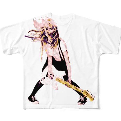 ギターガール002 フルグラフィックTシャツ