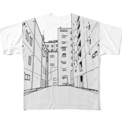 漫画の路地裏 フルグラフィックTシャツ