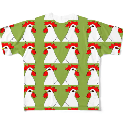 鳩のような鶏 All-Over Print T-Shirt