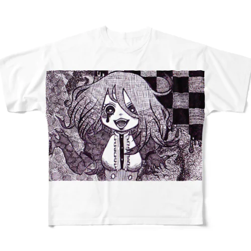 暗い絵本の少女 All-Over Print T-Shirt