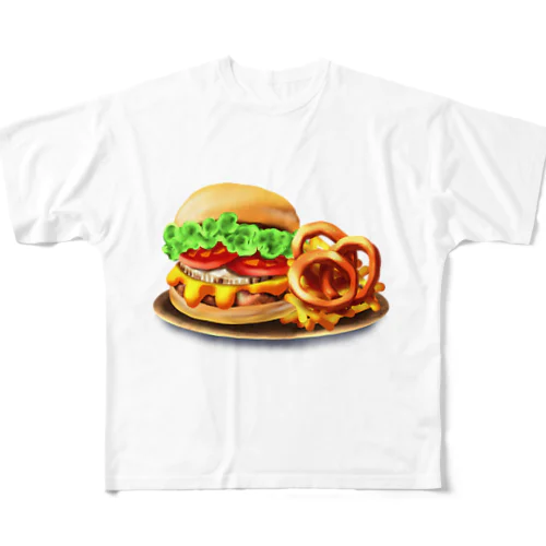 ハンバーガーセット フルグラフィックTシャツ