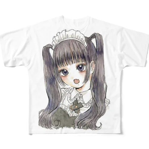 maid（grape） All-Over Print T-Shirt