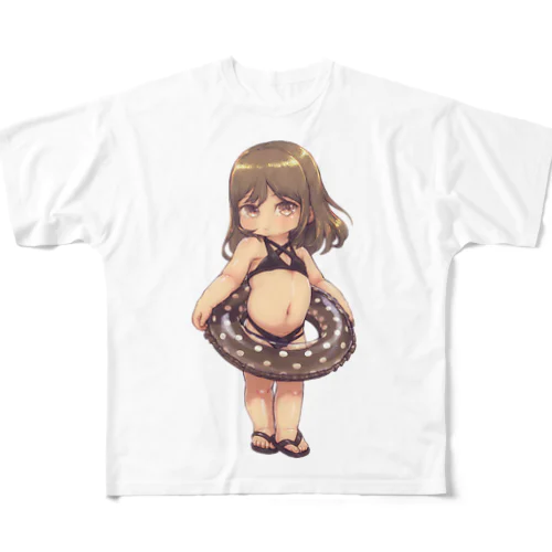 おなかぽんぽこりんがーる フルグラフィックTシャツ