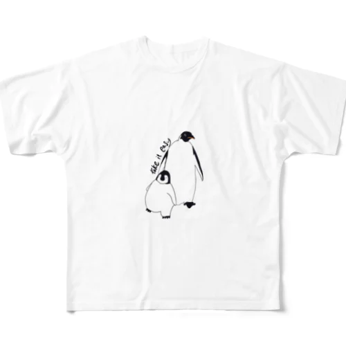 Penguins ペンギン親子 フルグラフィックTシャツ
