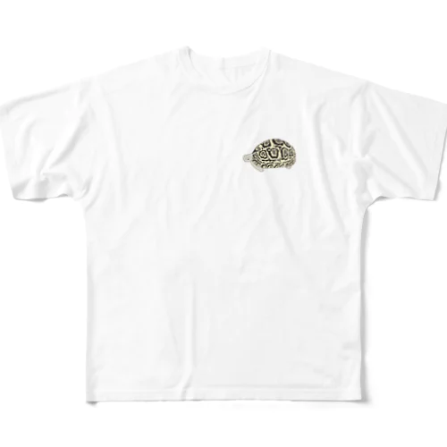 リクガメ　ヒョウモンガメ（ワンポイント） All-Over Print T-Shirt