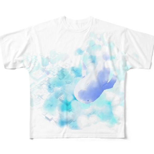 空飛ぶ鯨 All-Over Print T-Shirt