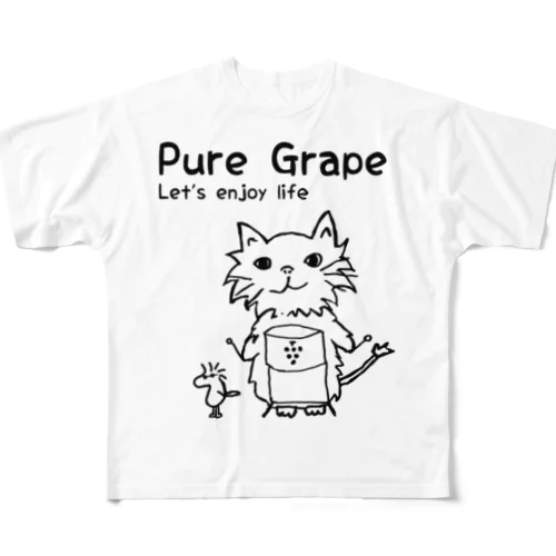 Pure Grape 【Cat T】 フルグラフィックTシャツ