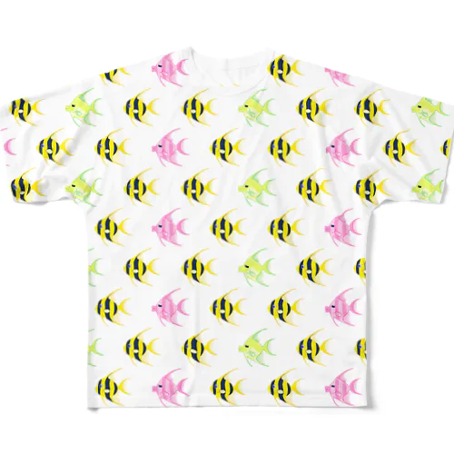 熱帯魚の大群 All-Over Print T-Shirt