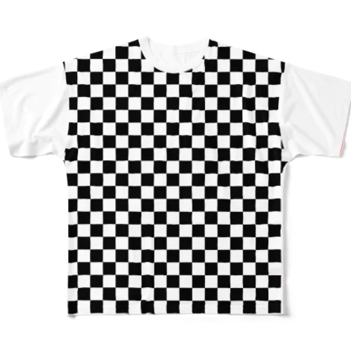 市松模様Tシャツ フルグラフィックTシャツ