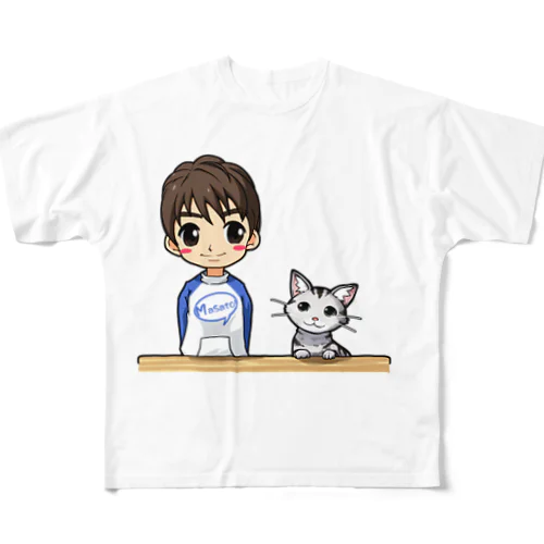 まーちゃんとユキの仲良しグッズ★ All-Over Print T-Shirt